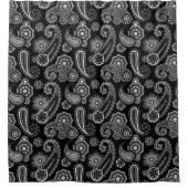 黒ファンシーペイズリー シャワーカーテン (正面)