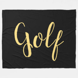 黒ファンシーモダンのGOLFはっきりしたスクリエレガントプト フリースブランケット