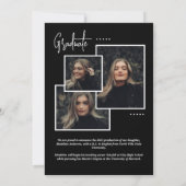 黒ファンシー文字フォトコラージュ卒業 案内状 (裏面)