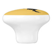 黒ファンシー柄の陶製ノブ セラミックノブ (側面)