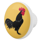 黒ファンシー柄の陶製ノブ セラミックノブ (右)