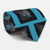 黒ファンシー猫の絵画ネックタイ ネクタイ (ロール)