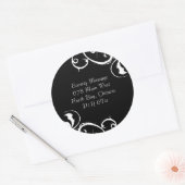 黒ファンシー白ステッカー – CO ラウンドシール (封筒)