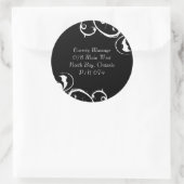 黒ファンシー白ステッカー – CO ラウンドシール (バッグ)