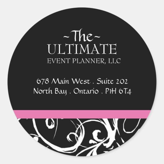 黒ファンシー白ステッカー – CO ラウンドシール (正面)