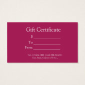 黒ファンシー髪サロン事業/ギフトカード (裏面)