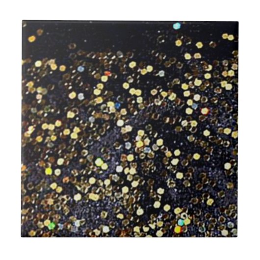 黒フェイクと金ゴールドの並び順タイル タイル (正面)