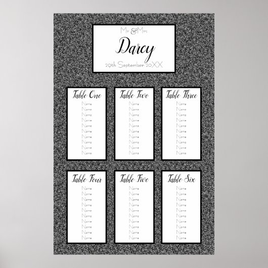 黒フェイクグリッター座席表 ポスター (正面)