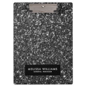 黒フェイクグリッター縁どフレーム クリップボード (正面)