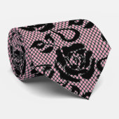 黒フェイクバラレースエレガントフィッシュネットネックタイ ネクタイ (ロール)