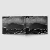 黒フェイクマーリーアゲテエレガントシルバーグリッター ゲストブック (全面)