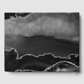 黒フェイクマーリーアゲテエレガントシルバーグリッター ゲストブック (裏面)