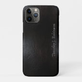 黒フェイク動揺して革エンボス Case-Mate iPhoneケース (裏)