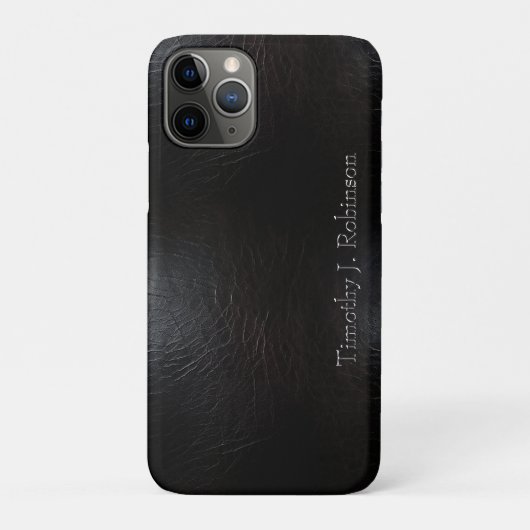 黒フェイク動揺して革エンボス Case-Mate iPhoneケース (裏)