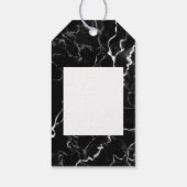 黒フェイク大理石のテクスチャの外観とカスタム文字 ギフトタグ (裏面)