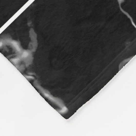 黒フェイク大理石のテクスチャの外観とカスタム文字 フリースブランケット (角)