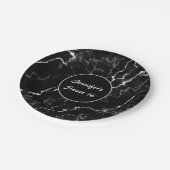 黒フェイク大理石テクスチャルスウィート16誕生日 ペーパープレート (アングル)