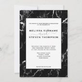 黒フェイク大理石テクスチャルッ結婚ズ 招待状 (正面)