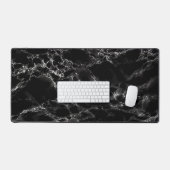 黒フェイク大理石デザイン デスクマット (キーボード&マウス)