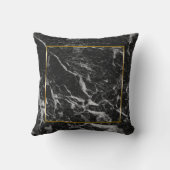 黒フェイク大理石金ゴールド縁どフレーム クッション (裏面)