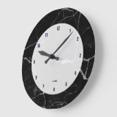 黒フェイク大理石 ラージ壁時計 (傾斜)