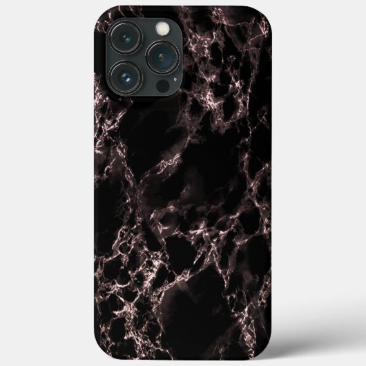 黒フェイク大理石iPhoneケースモダンデザイン Case-Mate iPhoneケース (裏面)