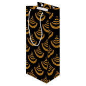 黒フェイク色と金ゴールドグリッター |アールデコ ワインギフトバッグ (裏面アングル)