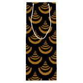 黒フェイク色と金ゴールドグリッター |アールデコ ワインギフトバッグ (裏面)