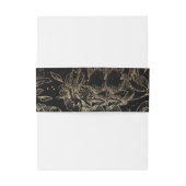 黒フェイク金ゴールドエレガント手描き花模様結婚ズ 招待状ベリーバンド (裏面例)