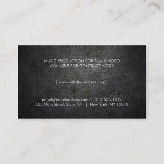 黒フェイク金属のエッジ金ゴールド三角形のロゴ 名刺 (裏面)