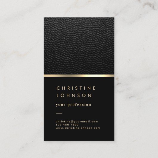 黒フェイク革の名刺 名刺 (正面)