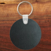 黒フェイク革テクスチャ キーホルダー (正面)