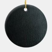 黒フェイク革テクスチャ セラミックオーナメント (裏面)