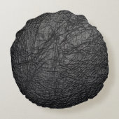 黒フェイク革テクスチャ ラウンドクッション (裏面)