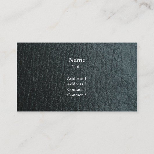 黒フェイク革テクスチャ 名刺 (正面)
