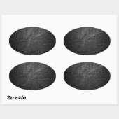 黒フェイク革テクスチャ 楕円形シール (シート)