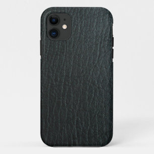 黒フェイク革テクスチャ iPhone 11 ケース