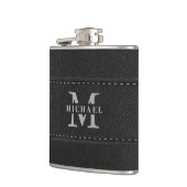 黒フェイク革 フラスク (左)