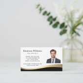 黒フェイク黄金グラデーショカスタムン波フォト 名刺 (スタンド正面)