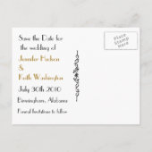 黒フォーマルと白の日付のポストカードを保存 案内ポストカード (裏面)