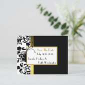 黒フォーマルと白の日付のポストカードを保存 案内ポストカード (スタンド正面)