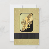 黒フォーマルと結婚金ゴールドのR.S.V.P 出欠カード (裏面)