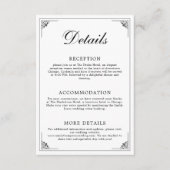 黒フォーマルエレガント白の結婚詳細 エンクロージャーカード (正面)