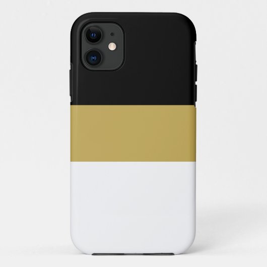黒フォーマルエレガント黄金色の白ストライプ色 Case-Mate iPhoneケース (裏面)