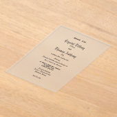 黒フォーマルネクタイ関係アクリル結婚招待状 アクリル招待状 (レイダウン)