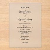 黒フォーマルネクタイ関係アクリル結婚招待状 アクリル招待状 (正面)