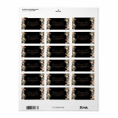 黒フォーマルフローラ王室の結婚式RSVPアドレス ラベル (フルシート)