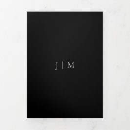 黒フォーマルモダン結婚の 三つ折りカード