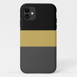 黒フォーマルモダン金ゴールドダークグレー幅ストライプ iPhone 11 ケース