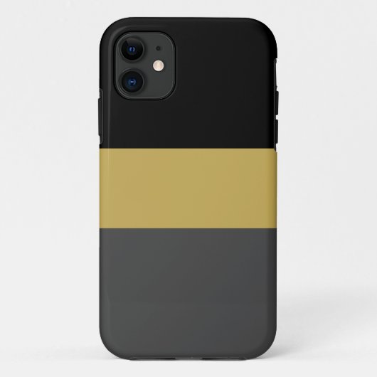 黒フォーマルモダン金ゴールドダークグレー幅ストライプ Case-Mate iPhoneケース (裏面)